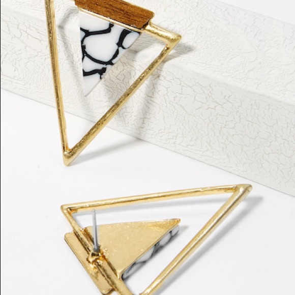 Unique Triangle Earrings - Picture 2 of 2